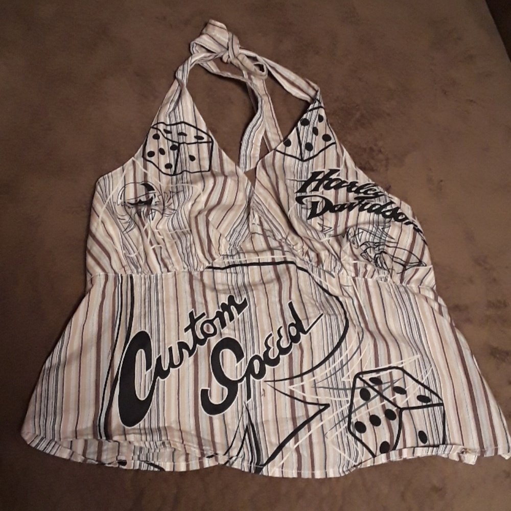 Harley Davidson  striped halter tank